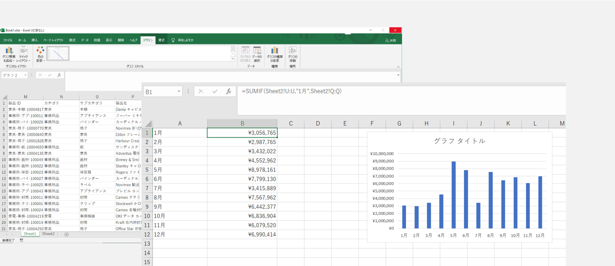 Excelでのデータ可視化イメージ